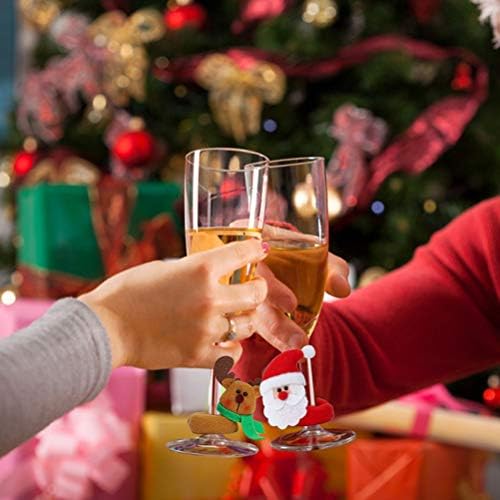 גלפדה 6 יחידות עיצוב חג המולד סמן זכוכית יין יצירתי איילים איש שלג כוס שתייה מזהה כוס מסיבה פסטיבל קישוט חג המולד אספקת