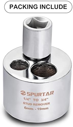 מסיר הרבעה של Spurtar מתאים 1/4 עד 3/4 מפצל אגוזי מחלץ בורג עם רולר מפותל ומנעול מצלמה, כלי חילוץ הרבעה למסיר בורג