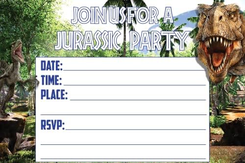 בחירה שמחה Jurassic_World כרטיסי הזמנה ומעטפות-מילוי יום הולדת שמח +20 מעטפות משקל קל 230 גרם סגנון כרטיס פוסט מזמין