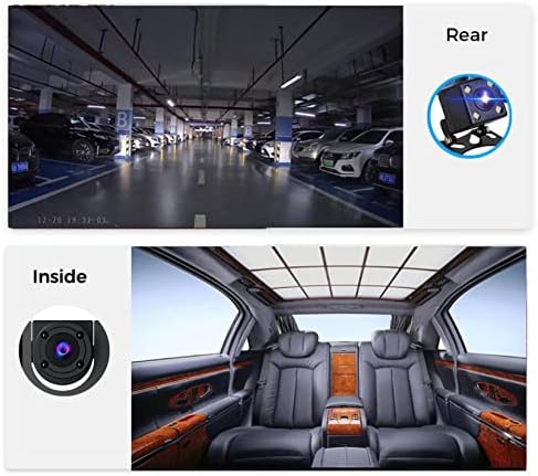 מצלמת מקף חכם, מצלמת מקף HD 1080p לרכב, 3 ערוצים קדמיים ואחוריים בפנים, 170 °+140 ° זווית רחבה מעולה לולאת ראיית