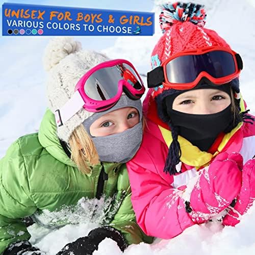 מסיכת סקי בלאקלאבה לילדים 2 חבילה, כובע חורף כיסוי פנים חמם יותר ל -3-15 ילדה, מסכות פנים מלאות לרכיבה על אופניים סקי