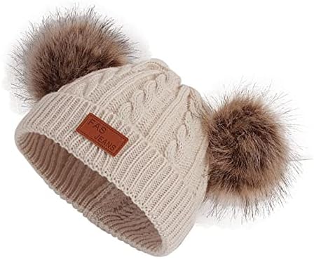 XZHDD פעוט תינוק כובע סרוג חם ילדים חורף 1/2 PC כובע סקי סמי