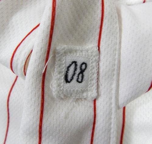 2008 פילדלפיה פיליס לו מרסון 5 משחק הונפק ג'רזי לבן 48 DP43133 - משחק משומש גופיות MLB