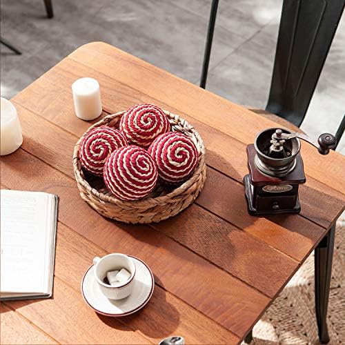 ניקי ביתי דקורטיבי קערת חומרי מילוי אוכל שולחן קפה מרכזי סט אדום של 4