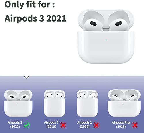 AirPods 3 כיסוי מארז 2021, CACOE Silicone Case Cover עבור AirPods דור שלישי, עור מגן שחור AirPod 3 מקרים