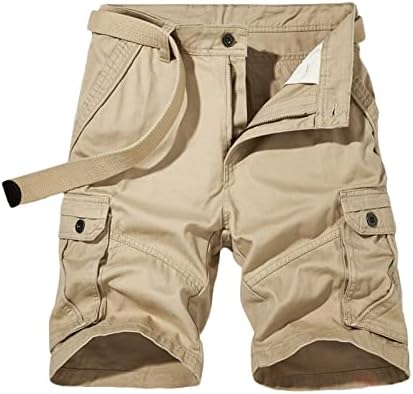 מכנסי כותנה קז'ואלים לגברים קצרים חיצוניים הסוואה חיצונית מכנסיים קצרים של קמש מכנסיים קצרים של מטען עם כיסים ללא חגורה