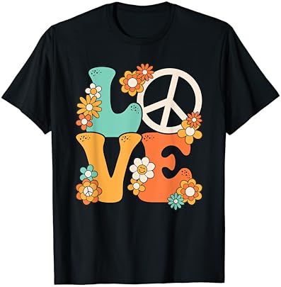 שלום סימן אהבה שנות ה -60 שנות ה -70 תלבושות גרובי היפי נושא מסיבת חולצה