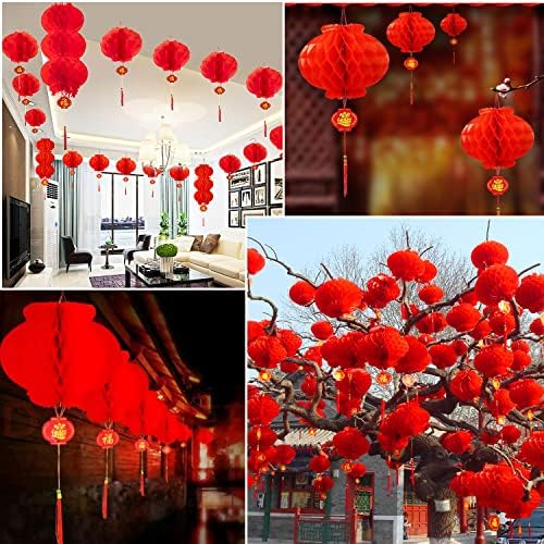 20 חבילה סיני אדום פנסי נייר, תליית עגול פנסי פסטיבל קישוטי עבור סיני חדש שנה קישוט, שנה החדשה, פסטיבל האביב, חתונה ומסעדה