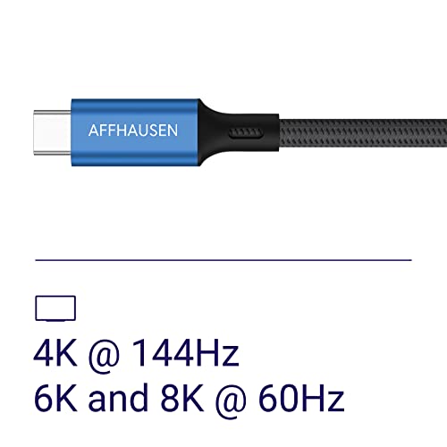 Affhausen USB-C 4 כבל פעיל 2M, USB-C ל- USB-C, 8K עד 4K UHD / 100W / 40 GBPS