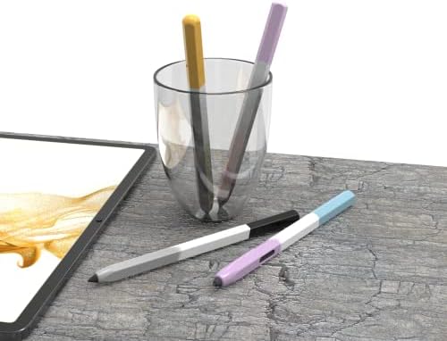 Ljflyxri לגלקסיה Tab S6 Lite S Pen Silicone Case, עיצוב אנטי רול שרוול שרוול מגן על כיסוי עיפרון אטום הלם.