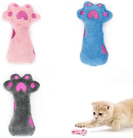ANDIKER CAT CATNIP צעצועים, 3 יחידים חתולים צעצועים אינטראקטיביים לחתולים מקורה, צעצועים לחתולים קטיפים רכים עם נייר קמטים