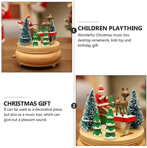 קופסת מוסיקה סיבוב עץ לחג המולד קופסת מוסיקה חג המולד עץ עץ יער קופסת מוסיקה מתנה קישוט שולחן עבודה של חג המולד