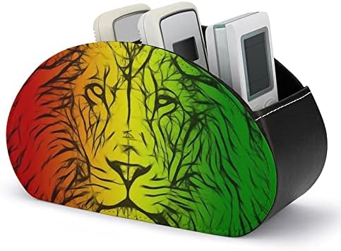 ראסטה האריה מרחוק טלוויזיה שליטה מחזיק עור מפוצל תיבת אחסון ארגונית עם 5 תאים עבור שולחן העבודה שינה
