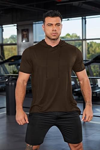 חולצות אימון קואופנדי לגברים לחולצת שרירים פיתוח גוף חדר כושר טי טי שרוול קצר עם שרוול מצויד חולצות מצוידות