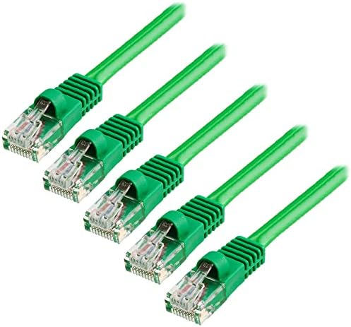 CMPLE - (5 חבילות CAT5E כבלים מהירות גבוהה של כבל טלאי אתרנט, חוט CAT5 לאינטרנט מהיר, RJ45 מחשב LAN רשת רשת - 3FET,