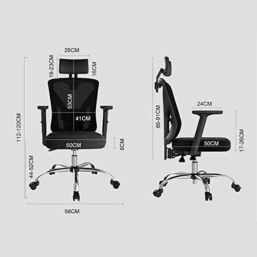 ארגונומי משרד כיסא גבוהה בחזרה רשת משרד כיסא מחשב כיסא שולחן כיסא עם 3 ד משענת משענת ראש מתכווננת, ארגונומי מעוקל המותני