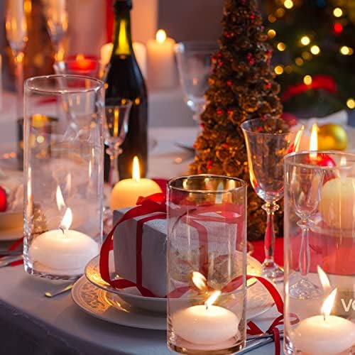 אגרטלי זכוכית גליל אריזות 12 אריזות למרכזי אגרטל פרחים ברור בגובה 10 אינץ 'לקישוטים לחתונה שולחן ארוחות ערב פורמליות.