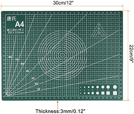 מחצלת חיתוך ריפוי עצמית של UXCell A4, 12 x 9 לא החלקה כפול צדדית עם מחצלת שולחן PVC לרשת עבור DIY, ויצירת קרש חיתוך