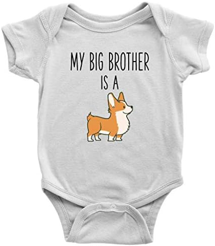 אחי הגדול הוא בגד גוף של קורגי תינוק מצחיק חובב כלבים בגדי תינוק