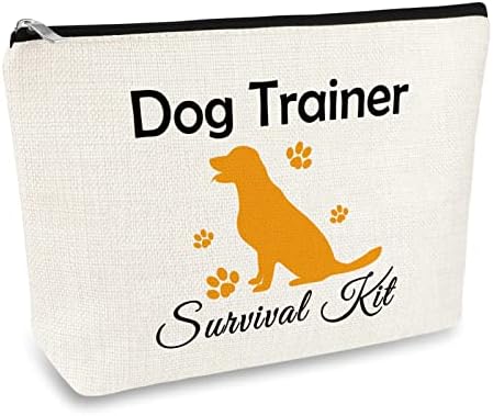 מאמן כלבים מתנה לנשים איפור תיק איפור כלבים מתנה מתנה מאמן כלבים הערכה מתנה חובב כלבים נסיעות תיק קוסמטי כלב ישיבה