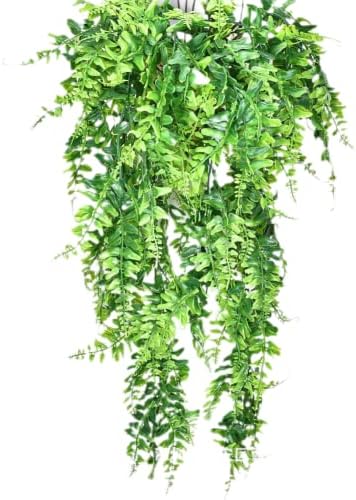 FarroWr 2 PCS מלאכותי בוסטון שרכים צמחים תלויים ירוק פו גפן מזויף קיסוס גפן משאיר צמחי פלסטיק לחתונה בגינה ביתי חתונה