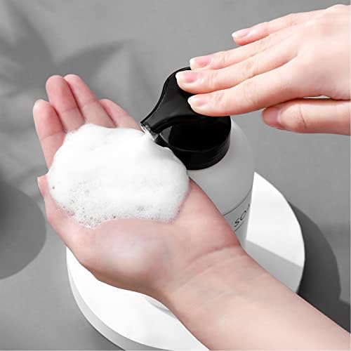 מקציף מתקן סבון ידיים צנצנת זכוכית קצף סבון סבון לכיור אמבטיה ומטבח, בקבוק משאבה נוזלי לשמפו, שטיפת גוף, סבון ידיים, שחור
