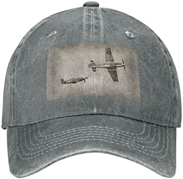 ASEELO מלחמת העולם 2 מטוס מטוס כובע בייסבול מודפס, כובע קאובוי מתכוונן למבוגרים, זמין כל השנה
