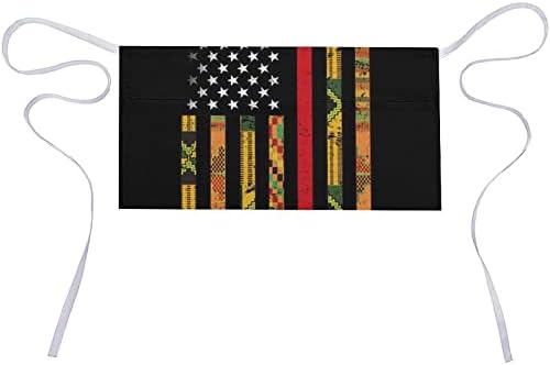 אפריקה קנטה ארהב דגל אדום דגל דגל המותניים סינר עם 3 כיסים חצי סינר סינר סינרים קצרים למסעדת מטבח ביתי בגודל אחד