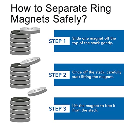 מגנט טבעת פריט - 1.18 איקס מזהה 0.7 איקס 0.2, כיתה 8 מגנטים קרמיים כבדים עם חורים למדע בתעשייה , מלאכת יד ותחביבים-28 יח