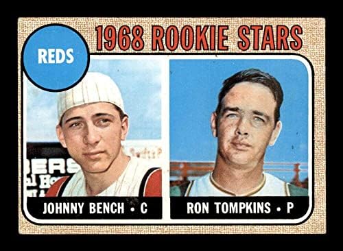 247 ג'וני ספסל/רון טומפקינס רוקי כוכבים HOF - 1968 כרטיסי בייסבול טופפס מדורגים VGEX - קלפי וינטג 'חתימה על חתימה