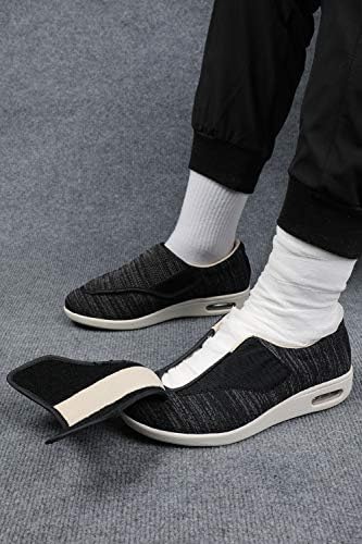נעליים סוכרתיות של גריגובו לגברים קשישים וולקרו רחב לגברים נעלי הליכה סגירה מתכווננת רוחב קל משקל רוחב X