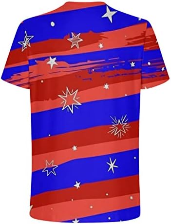 4 ביולי חולצות מקרית צוואר צוות שרוול קצר חולצות חג פטריוטי אתלטי גרפי טיז