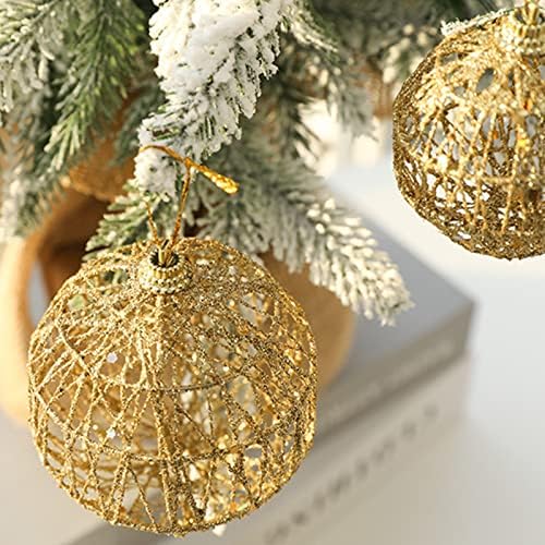 קרוב חג המולד קישוטי זהב חג המולד כדור ברזל כדור שישה כדורי חג המולד עץ חג המולד סט תליון אקריליק נברשת