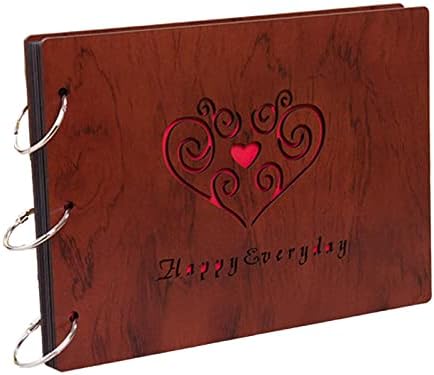 אלבום זיכרון מעץ Milageto, Signbook Signbook Strapbook DIY אלבום תמונות אלבום אלבום ספר אלבום ספר חתימות