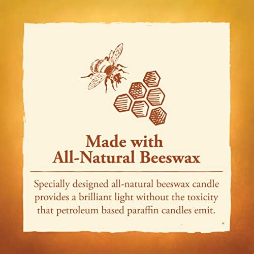 נר לפי שעה 20561B נר 144 שעות, שעוות דבורים טבעיות ידידותיות לסביבה עם פתיל כותנה, צהוב