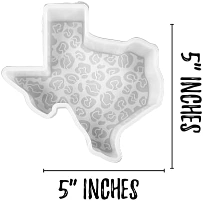 נמר מדינת טקסס בצורת טריקי סיליקון עובש לחרוזי ארומה ריחניים 5x5x1 ”תבניות טרייה שרף, נר מכונית, סבון, דרום TX
