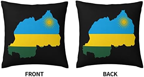 מפת דגל של רואנדה רכה ונוחה נוחה כפולות דו צדדיות קטיפה עם פרקטיות ביתית חזקה 18 x 18 ב