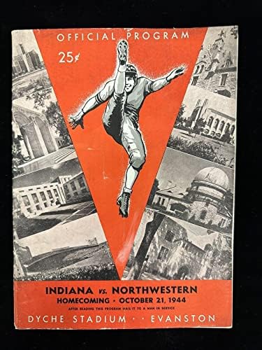 21 באוקטובר 1944 תוכנית הכדורגל של NCAA Northwestern @ אינדיאנה VG - תכניות מכללות