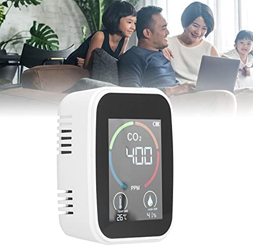 צג איכות אוויר דיגיטלי HCHO TVOC, פחמן גלאי דו חמצני טמפרטורת טמפרטורה בודק לחות USB טעינה של צג איכות אוויר