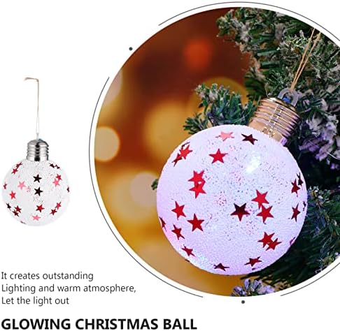 קישוטי כדור חג המולד של Soimiss LED מדליקים עץ חג המולד כדור גלובוס חג זוהר תלויים נורות כדוריות פלסטיק קישוט חג המולד נמרץ