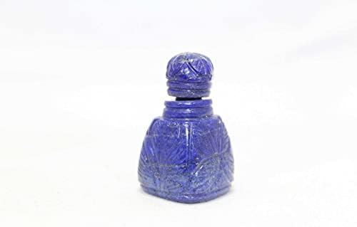 אבני חן ראג'סטאן בקבוק בושם בעבודת יד כחול טבעי לאפיס לאזולי אבן חריטת LP10