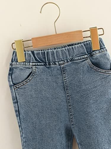 סולי האקס של הילדה גבוהה אלסטי מותניים פעמון תחתון ג 'ינס גלם לחתוך מזדמן התלקחות רגל ג' ינס מכנסיים