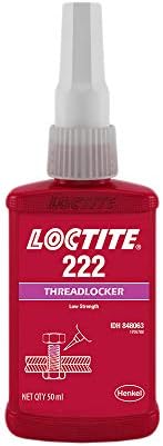 Henkel Loctite מקורי 222 דבק חוט חוט - חוזק נמוך - פירוק קל - מתאים לכל מכלולי הברגה מתכתיים - דבק 50 מל