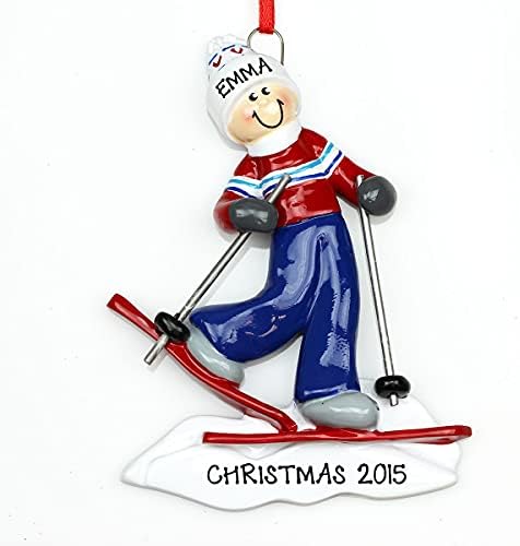 קישוטים נערת סקי עץ חג המולד בהתאמה אישית