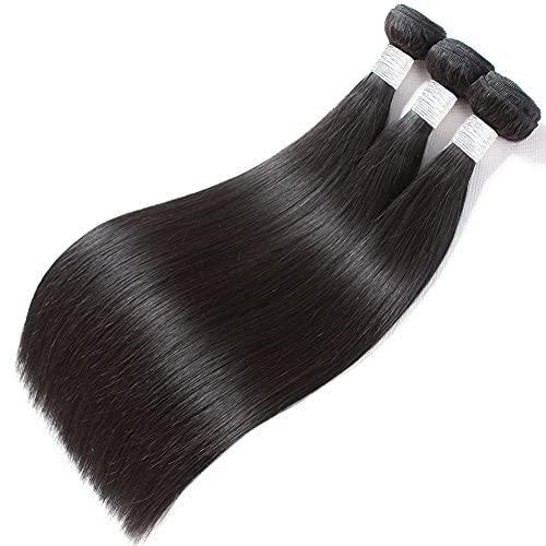 פיזאז ישר שיער טבעי חבילות עם סגירת 9 לא מעובד ברזילאי שיער 3 חבילות עם סגירת משלוח חלק טבעי צבע