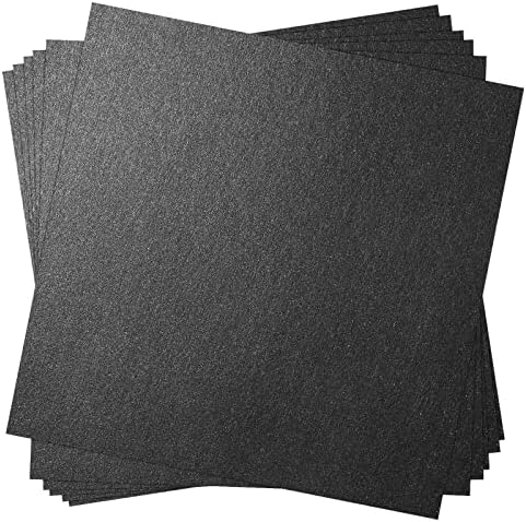 30 גיליונות שחור שמר כרטיסים 12 איקס 12, 250 גרם/92 ק ג מתכתי נייר שחור כרטיסים עבה נייר למלאכות, הזמנות, כרטיסי