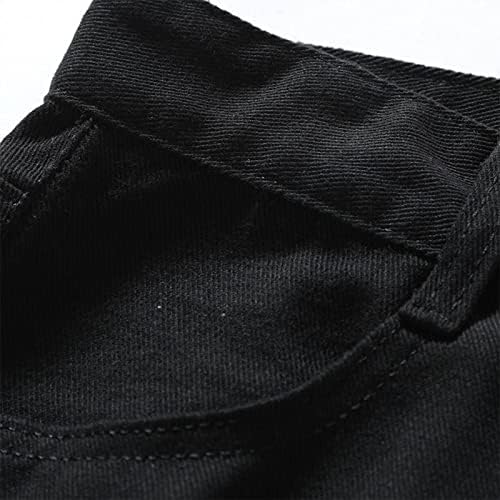 Miashui s לגברים Mens Mens אופנה מזדמנים חור ישר אבזם רוכסן ג'ינס מכנסיים ארוכים מכנסיים מכנסיים ישר בכושר