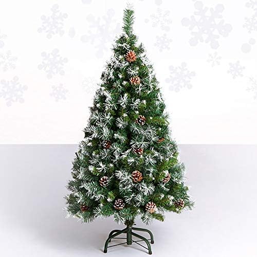 עץ חג המולד המלאכותי של Dulplay 6ft, עם עץ אורן שלג נוהר עץ אורן מוצק רגליים מתכתיות לקישוטים מסורתיים מקורה