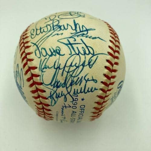1990 משחק הכוכבים החתום על בייסבול קירבי פאקט קאל ריפקן ג'וניור מארק מקגווייר JSA - כדורי בייסבול עם חתימה