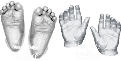 ערכת יציקת תינוק תינוק / 14.5 על 8.5 מסגרת אפקט אלון / הר לבן 4 חורים / גיבוי לבן / צבע פיוטר